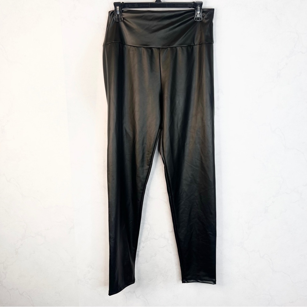 [Imagenation] Black Faux Leather Leggings